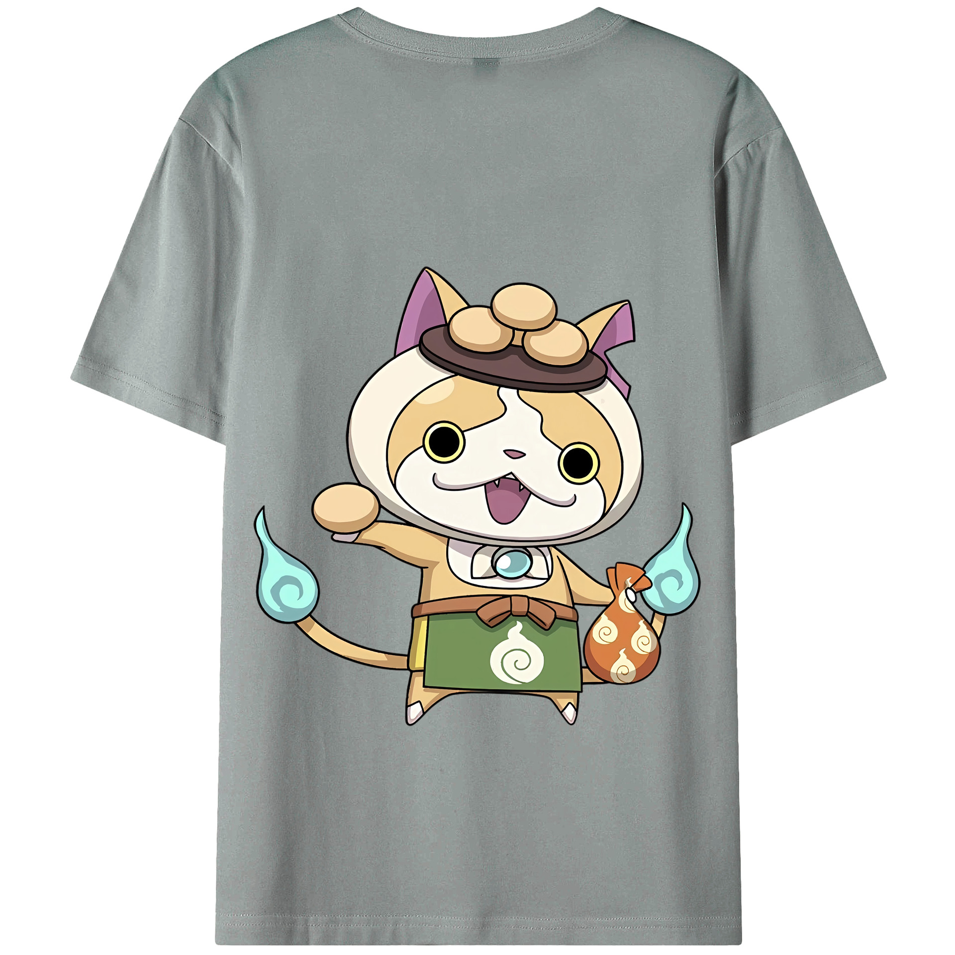 （画像用） 妖怪ウォッチ Yo-kai Watch 綿100％ メンズ半袖Tシャツ（バックプリント） 通気性